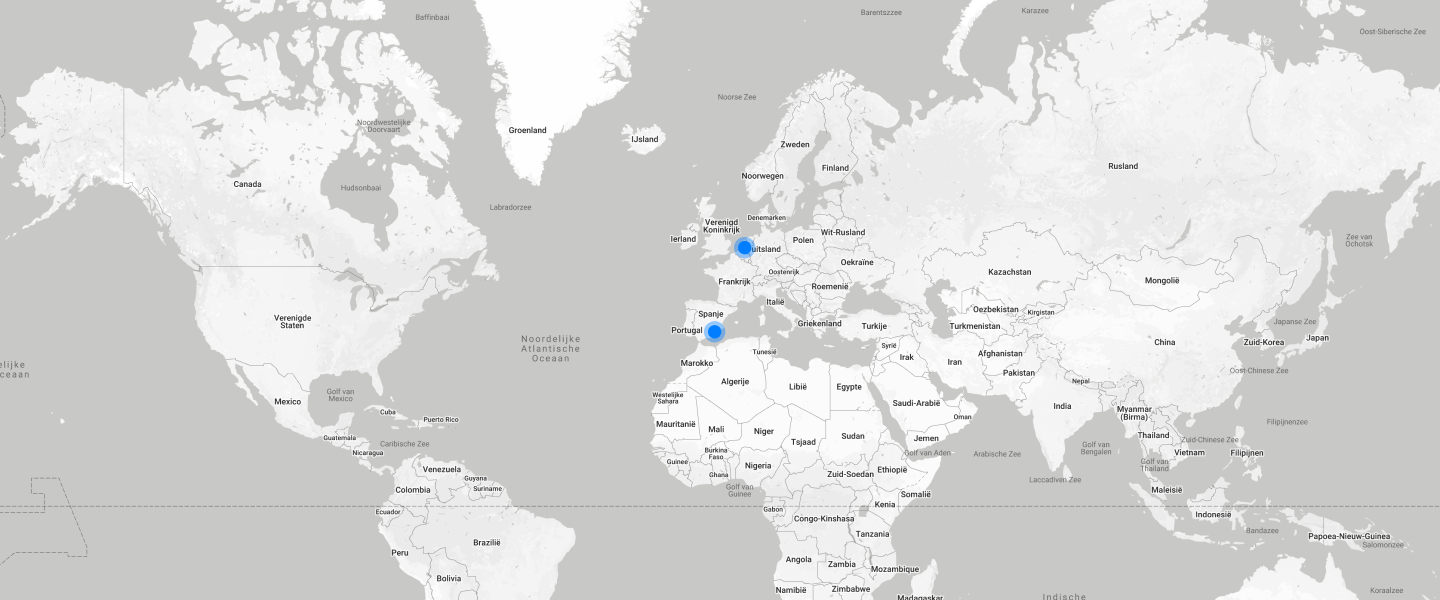 map of the world with two locations of Cohelion